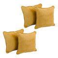 Blazing Needles Corded Microsuede Throw Pillow, 18", Lemon 4 Count