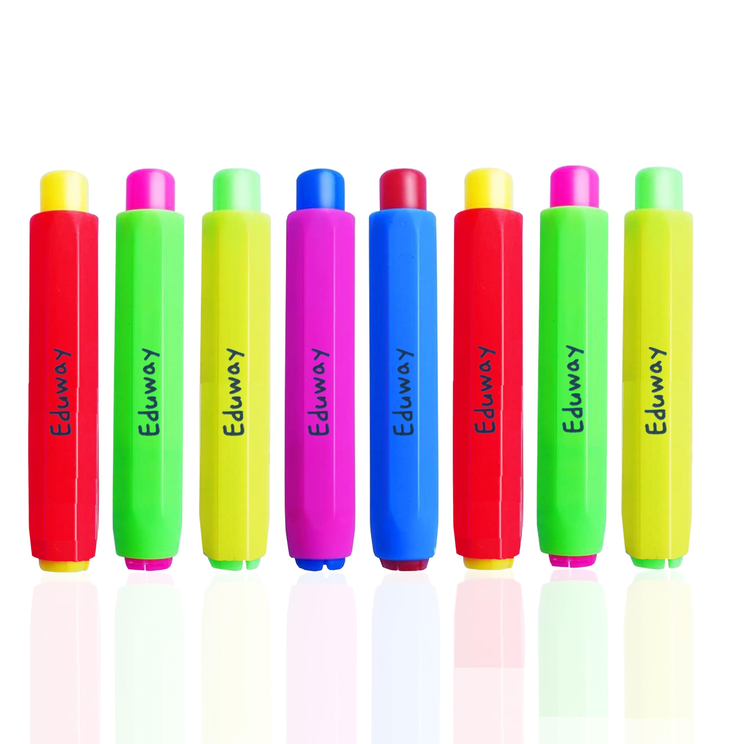 Eduway Multicolor Chalk Holder (Pack Of 16) For Black Board/Chalkboard | Perfect For Kids & Teacher| Non-Toxic & Oil Pastel Hold