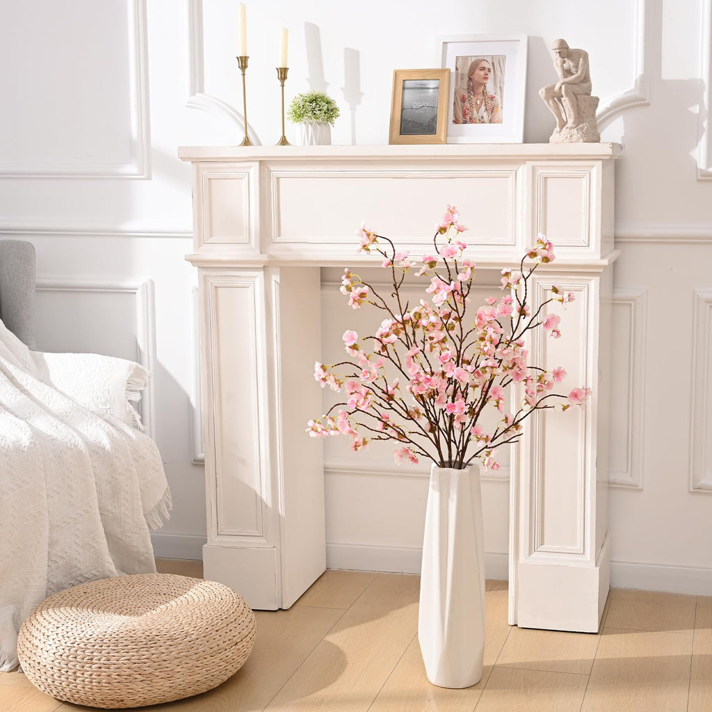 Sunm Boutique Faux Cherry Blossom Branches, Artificial Cherry Blossom Stems Cherry Blossom Flowers Vase Arrangements For Wedding