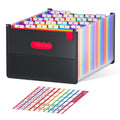 Thinktex 26 Pockets Expanding File Folder, Upright & Coverless, A-Z Colorful Tabs, Larger Capacity Accordion Folder, Letter/A4 S