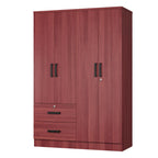 Woodpeckers Furniture And Mattress 4 Doors Wardrobe 2 Drawers with Shelves 72" high (Mahogany)