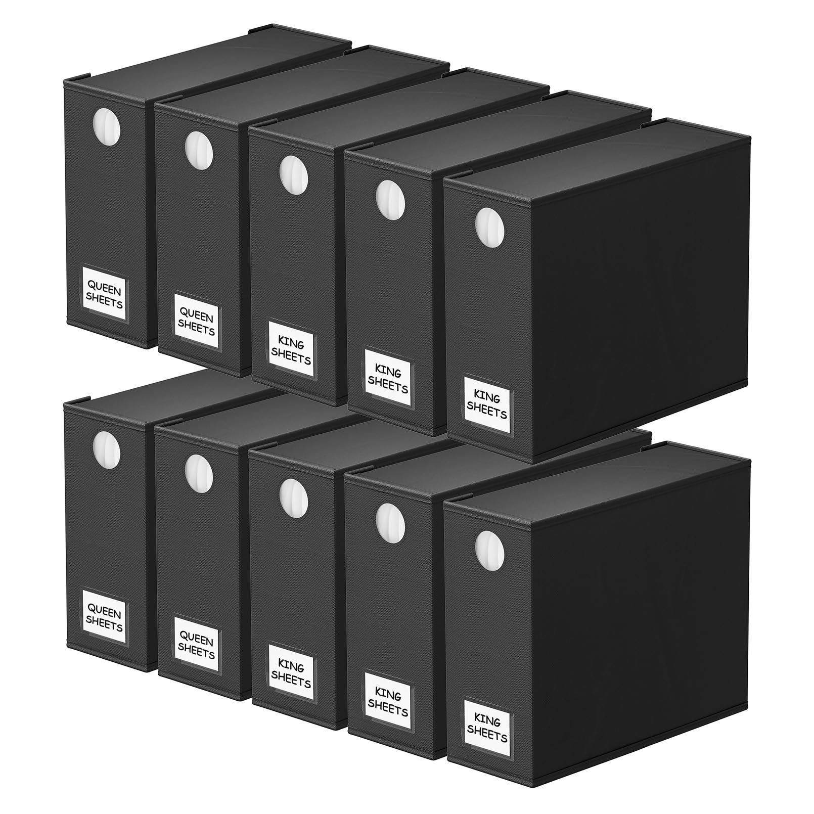 Spaceaid 10 Pack Bed Sheet Organizers And Storage, Foldable Sheet Organizer For Linen Closet, Sheets Set Folder Keeper With Wind