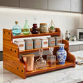3Tier Wooden Countertop Spice Rack Organiser, Brown