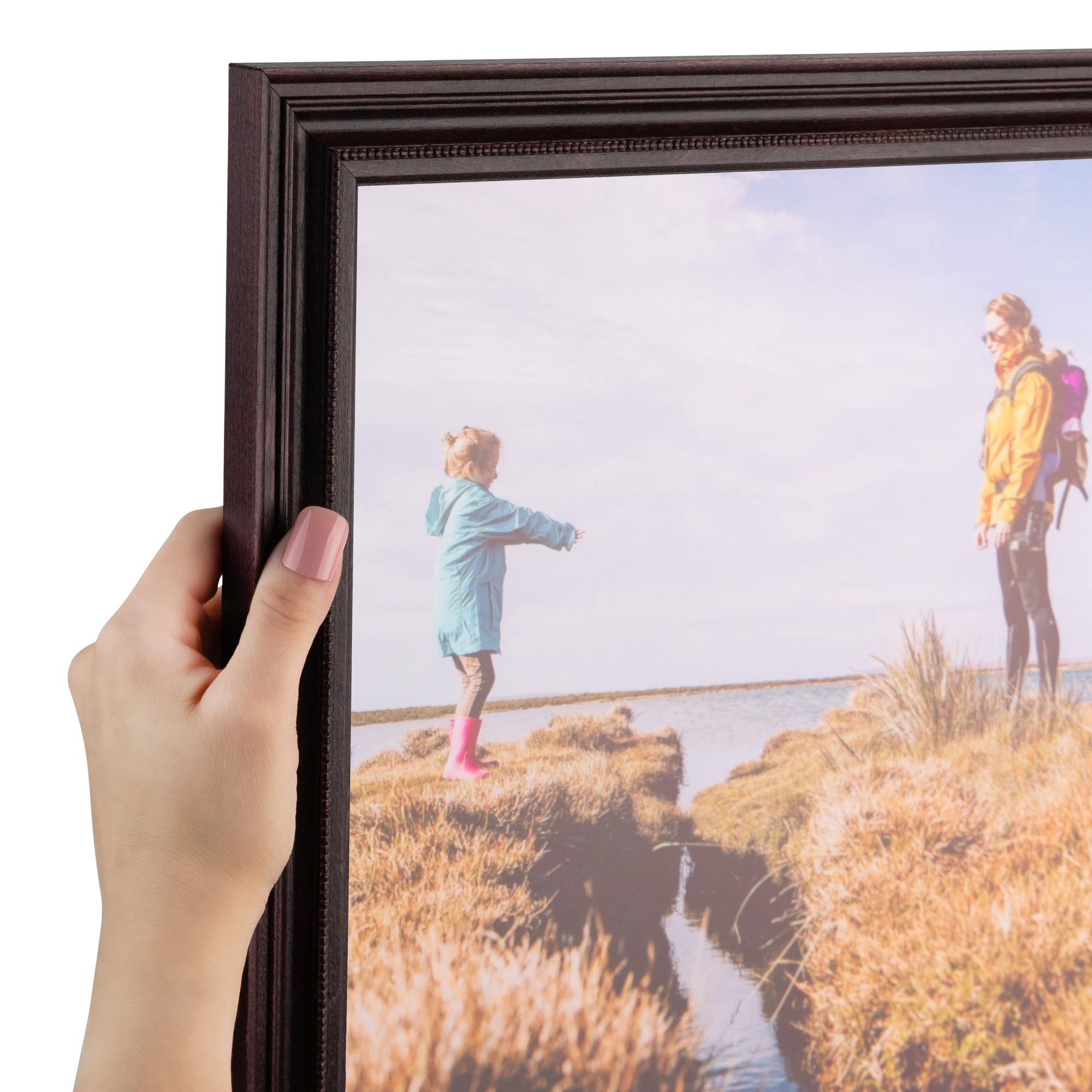 ArtToFrames 27x39 Inch Red Picture Frame, This 1.25 Inch Custom Wood Poster Frame is Cherry, Great for Your Art or Photos - Come
