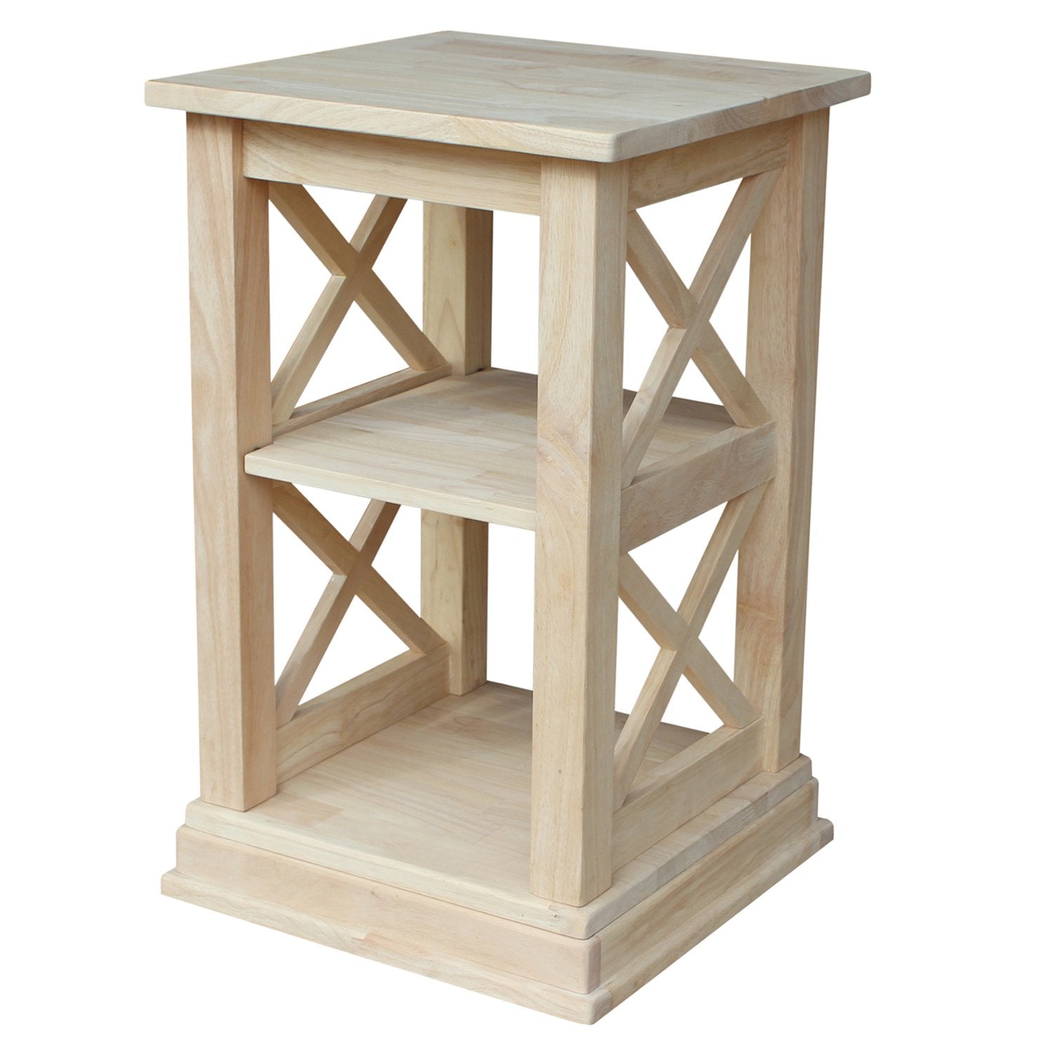 IC International Concepts Hampton Accent Table, 16 in W x 16 in D x 26 in H, Unfinished