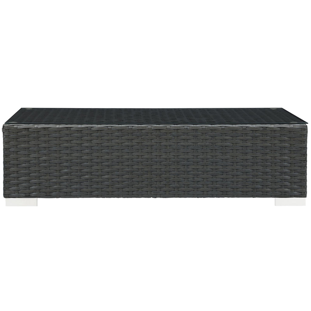 Modway Sojourn Coffee Table - Chocolate Rattan Outdoor Patio Furniture, Model EEI-1852-CHC