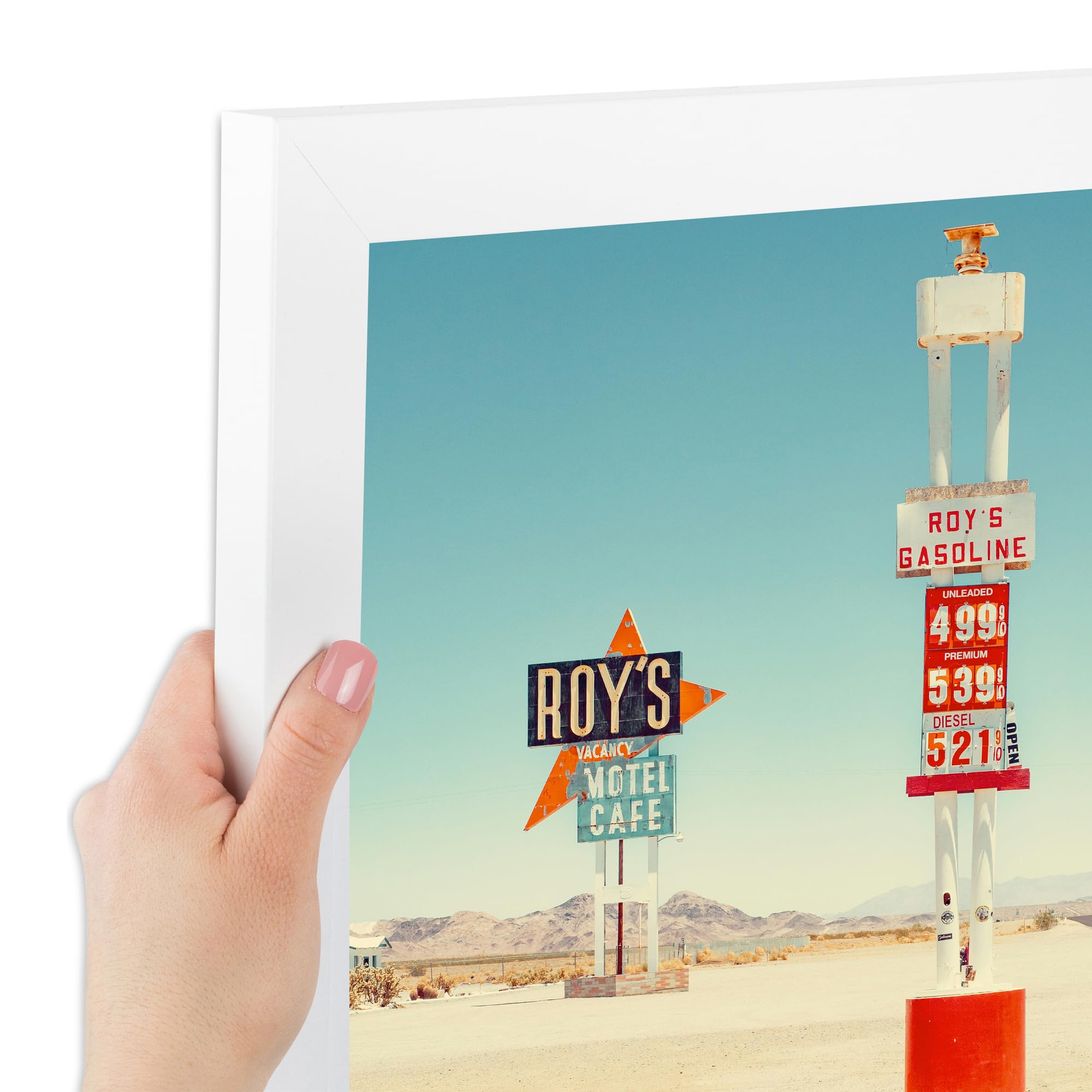 ArtToFrames 11x25 Inch White Picture Frame, This 1.25 Inch Custom Poster Frame is Soft White - Comes with Economy Acrylic and Co