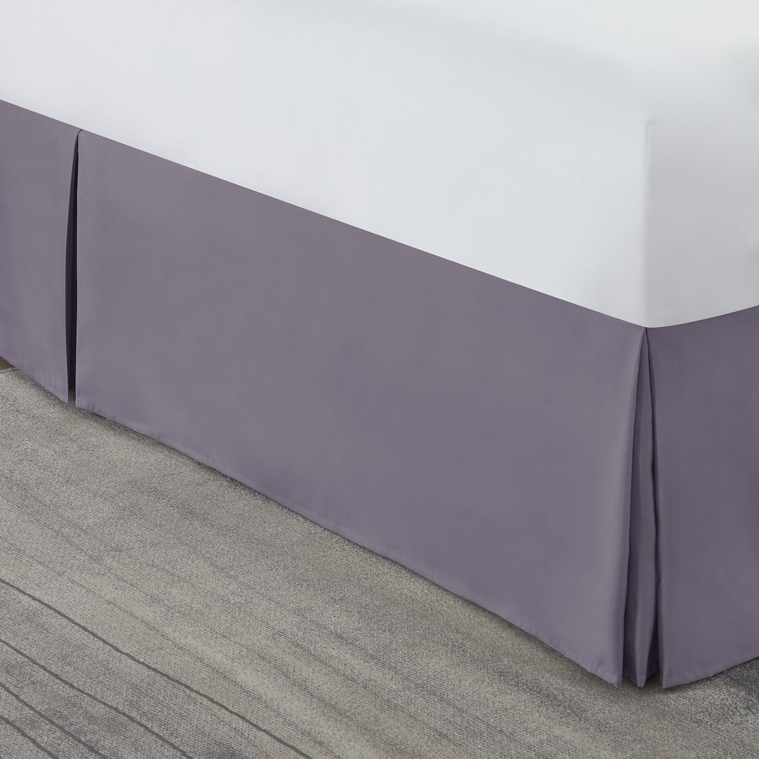 Nestl Grayish Purple Bed Skirt King Size - King Bed Skirt 14 Inch Drop - Brushed Microfiber Bed Skirts - Hotel Quality Pleated Bed Skirt - Shrinkage & Fade Resistant