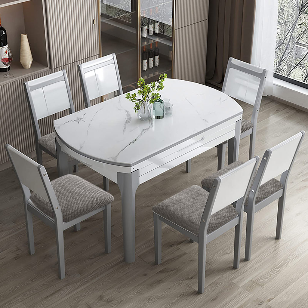 Genina Waterproof Seat Covers For Dining Room Chairs Covers Dining Chair Seat Covers Kitchen Chair Covers Slipcovers (Grey, 6 Pcs)