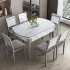 Genina Waterproof Seat Covers For Dining Room Chairs, Kitchen Chair Covers Slipcovers (Grey, 4 Pcs)