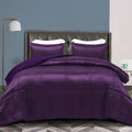Whale Flotilla 3-Piece Reversible Queen Size Silky Comforter Set/Bedding Set, Luxury Soft Satin Comforter With 2 Satin Pillowcas