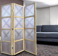 HomeRoots 63 x 2 x 84 Silver Wood 3 Panel Screen Room Divider