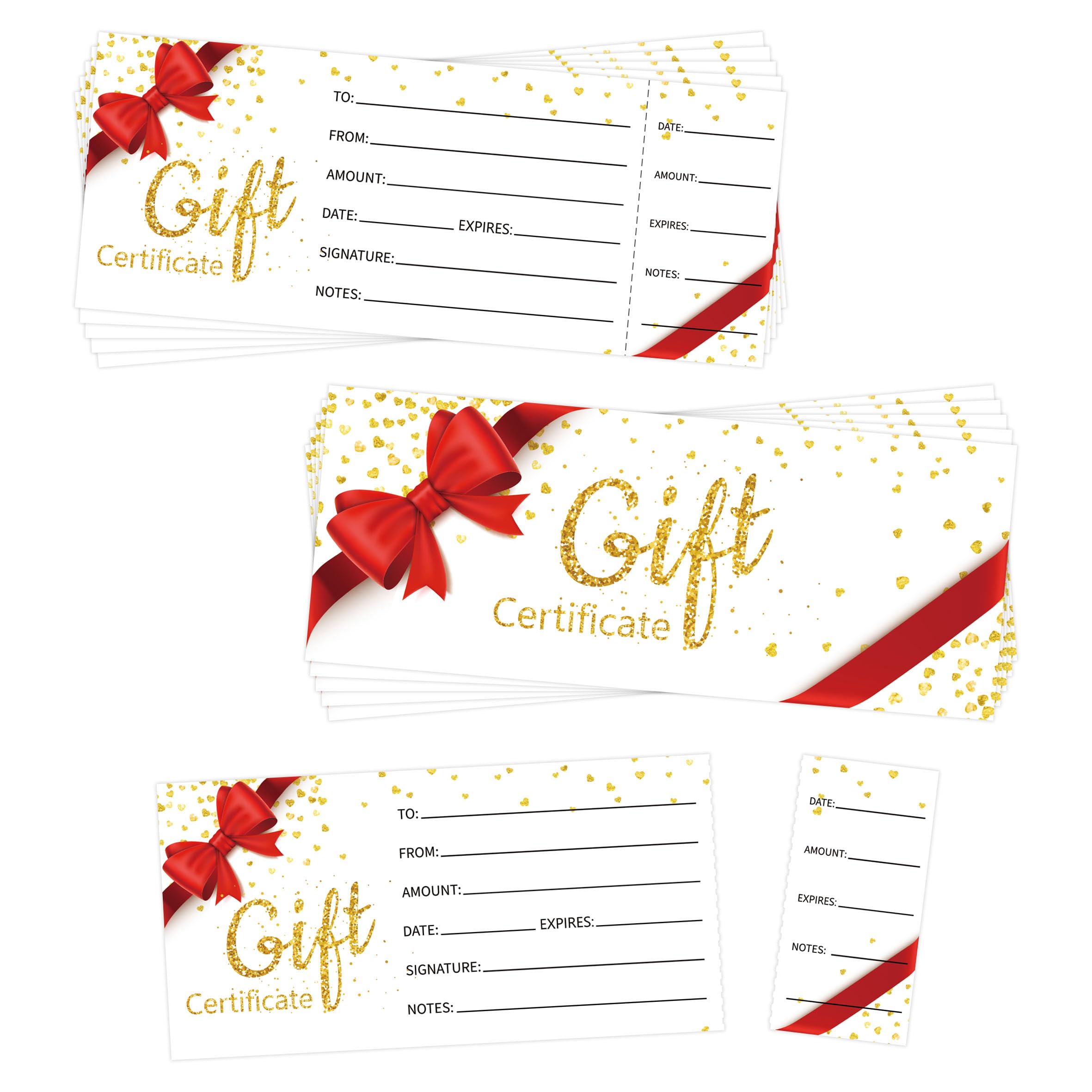 Yhntgb 135Pcs Blank Gift Certificates Cards For Business Spa Salon Wedding Bridal Customer Client Paper Voucher Coupon 5.9 X 2.3