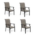 Mfstudio Patio Dining Chairs Set Of 4, Padded Textilene Patio Chairs Outdoor Dining Chairs, High Back Sling Patio Chairs For Bac