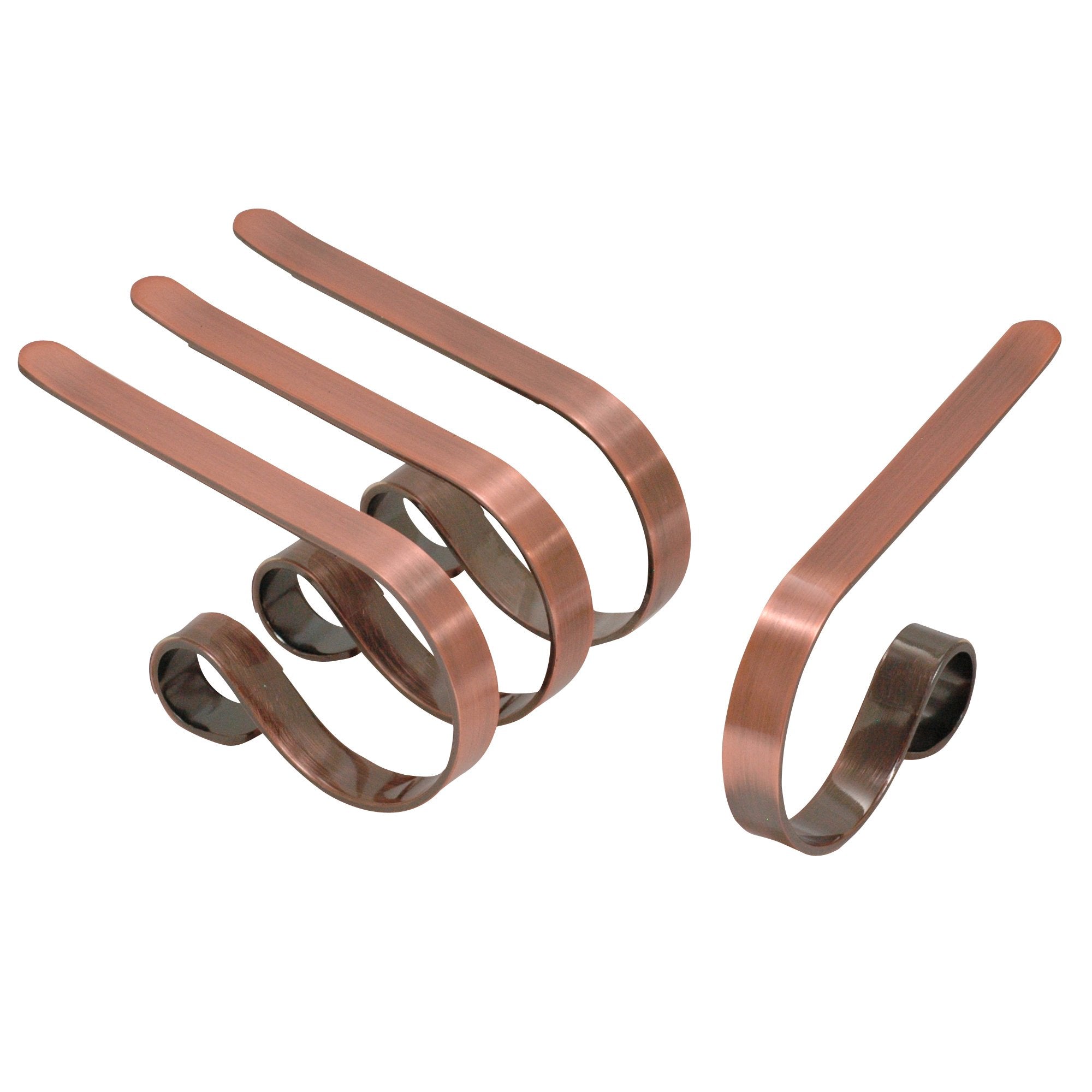 Haute Decor The Original MantleClip Stocking Holder - 4 Pack (Brushed Copper) - Hang Christmas Stockings Safely and Securely fro