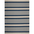 SAFAVIEH Courtyard Collection 8' x 10' Navy/Beige CY6062 Stripe Indoor/ Outside Waterproof Easy cleansingPatio Backyard Mudroom 