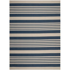 SAFAVIEH Courtyard Collection 8' x 10' Navy/Beige CY6062 Stripe Indoor/ Outside Waterproof Easy cleansingPatio Backyard Mudroom 