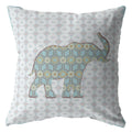 HomeRoots 18' Blue Elephant Decorative Suede Throw Pillow