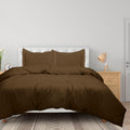 Royale Linens Chocolate Duvet Cover King Size - 3 Piece Bedding Comforter Covers - Zipper Closure - 1 King Duvet Cover 104X90 In