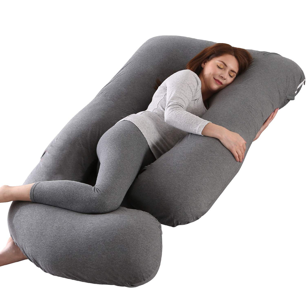 Victostar Pregnancy Pillow,57 Inches U Shaped Maternity Pillow With Removable Cover Full Body Pillow Support For Back, Hips, Leg