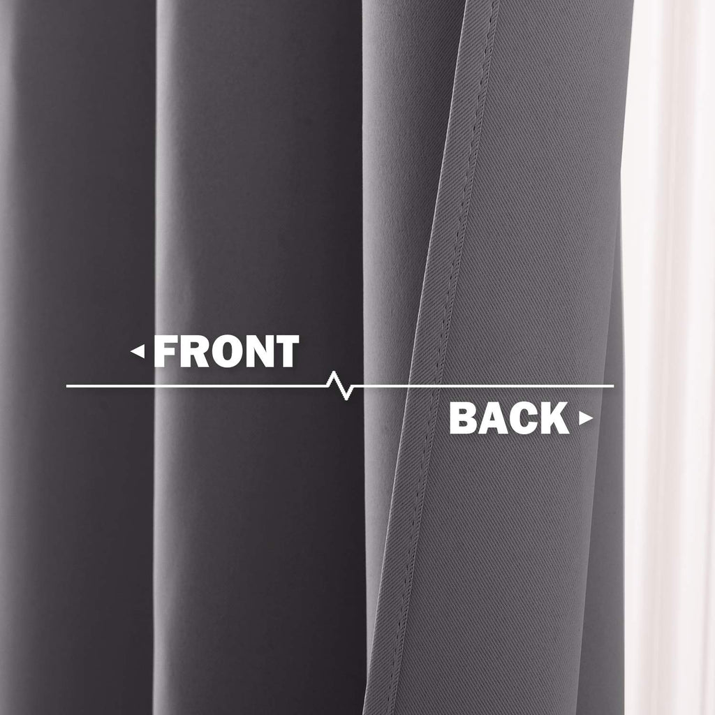 Nicetown Kitchen Valance Window Treatment Blackout Tiers For Small Window Short Curtain Farmhouse Grommet Country Window Cover For Living Room/Basement, W34 X L24, 2 Panels, Grey