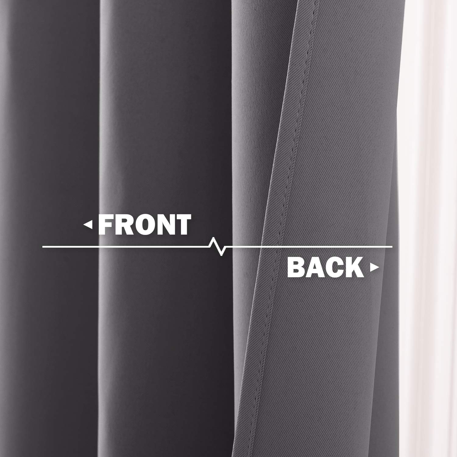 Nicetown Grey Blackout Tiers Kitchen Curtain For Small Window, Thermal Insulated Bathroom Curtains Short Blind For Classroom/Living Room, 42-Inch Wide X 30-Inch Long Each Panel, Grey, Set Of 2