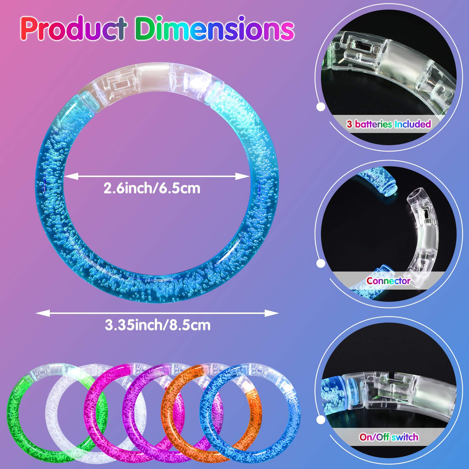 96 Pack Glow In The Dark Party Supplies Include 48 Pcs Light Up Glasses And 48 Pcs Led Bracelets, Led Party Favors Neon Flashing