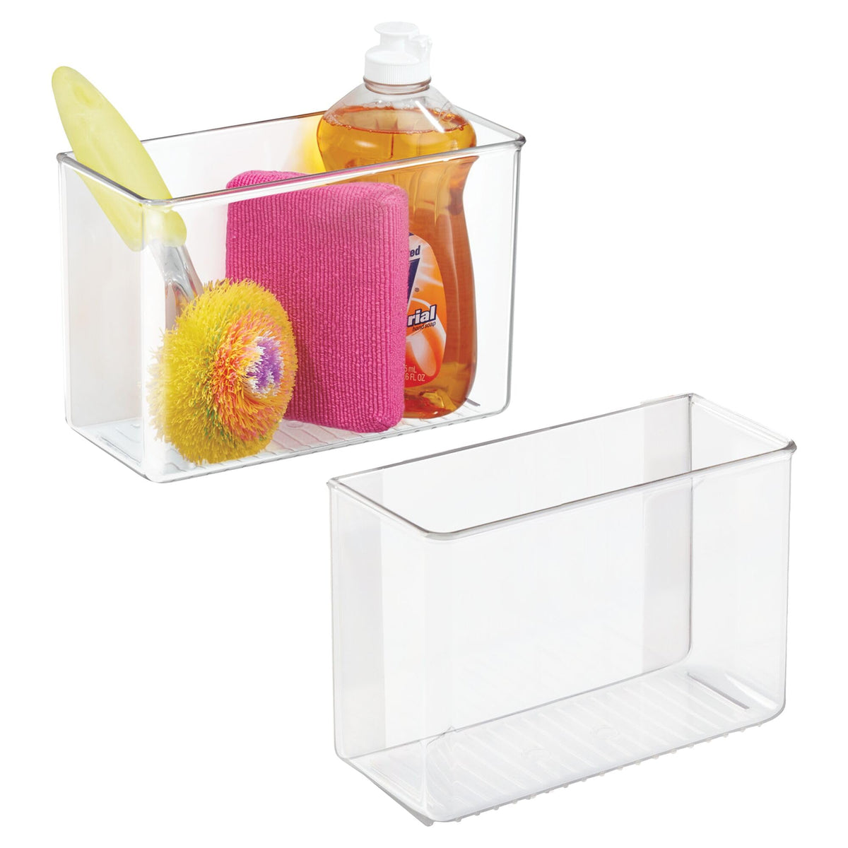 iDesign Adhesive Organizer Bin, Set of 2, Clear