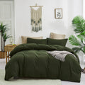 KAREVER Army Green Comforter Twin Dark Green Bedding Set Deep Green Comforter Teens 3 PCs Hunter Green Comforter 1 Twin Size Com