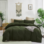 KAREVER Army Green Comforter Twin Dark Green Bedding Set Deep Green Comforter Teens 3 PCs Hunter Green Comforter 1 Twin Size Com