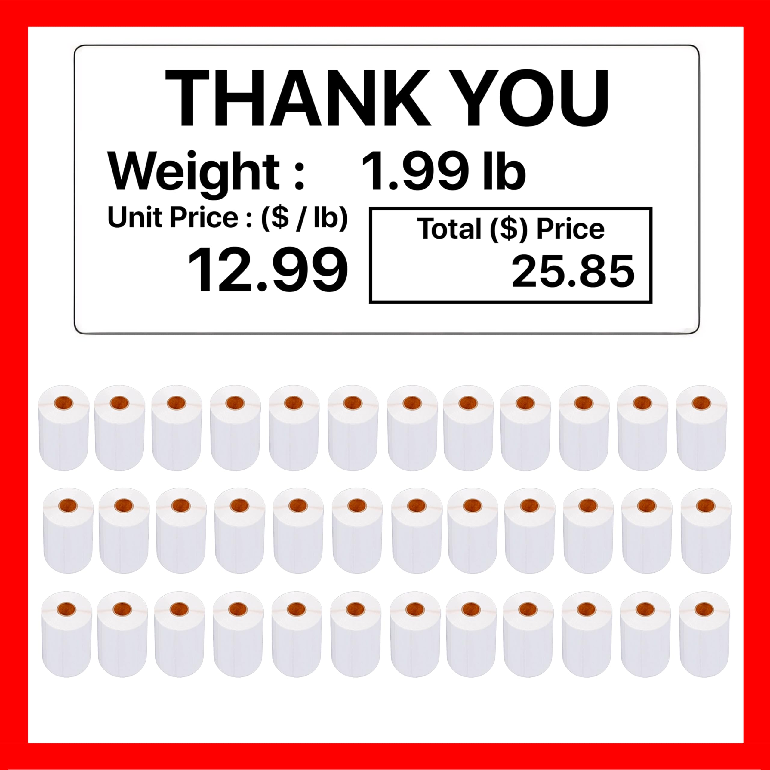 Pokanic Labels Lst-8060 Thermal 36 Rolls - 19,800 Labels Printer Printing Scale Compatible With Cas Lp-1000 Cl-5000 Cl-5500 Cl-7