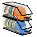 Stackable Hat Storage for Baseball Caps, 2 Pack, Black Frame, Clear Window