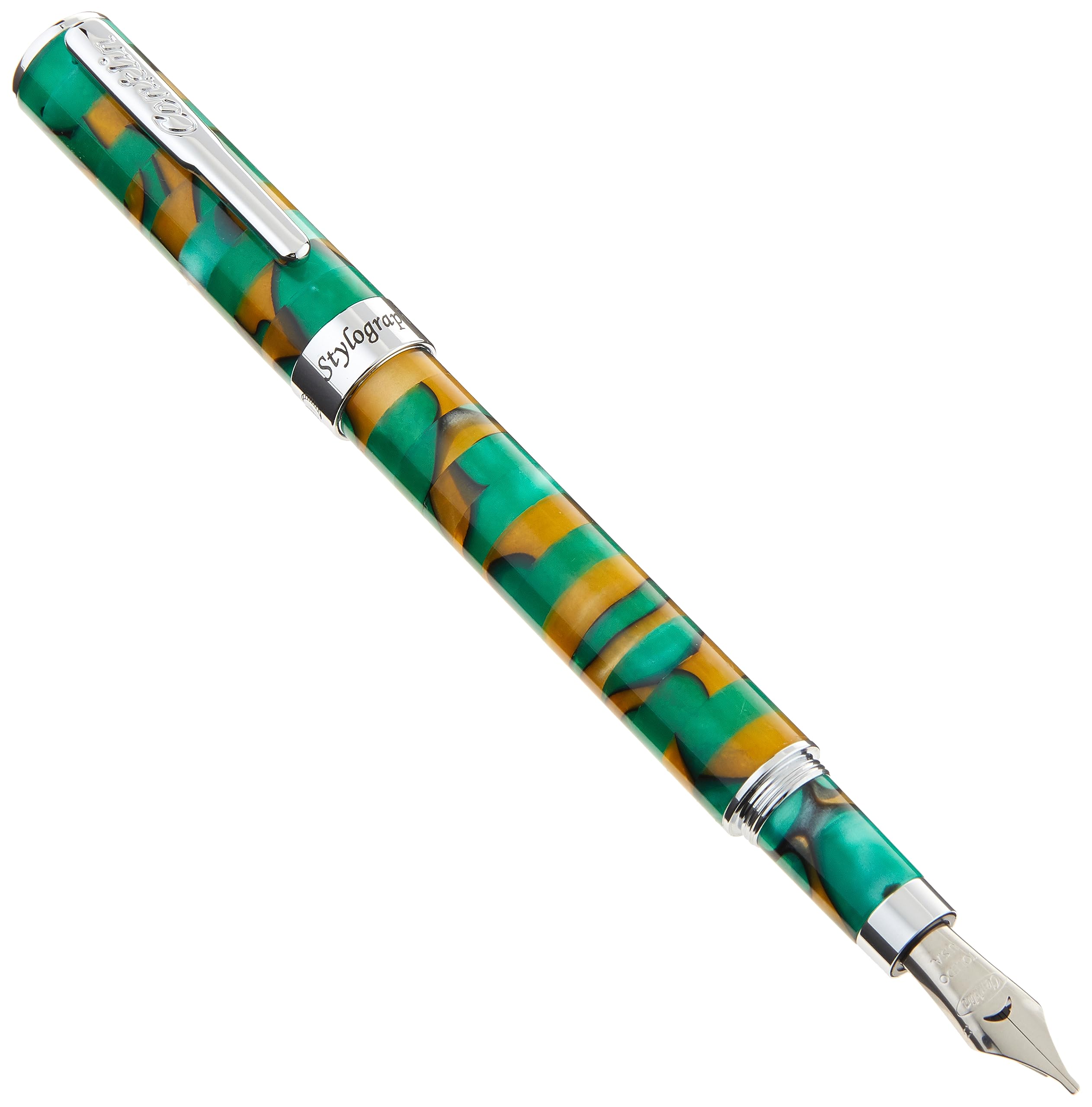 Stylograph Mosaic Fountain Pen Green/Brown- S