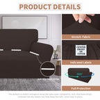 Easy-Going 100% Waterproof Couch Cover, Dual Waterproof Sofa Cover, Stretch Jacquard Sofa Slipcover, Leakproof Furniture Protector For Kids, Pets, Dog And Cat(Oversized Sofa, Chocolate)