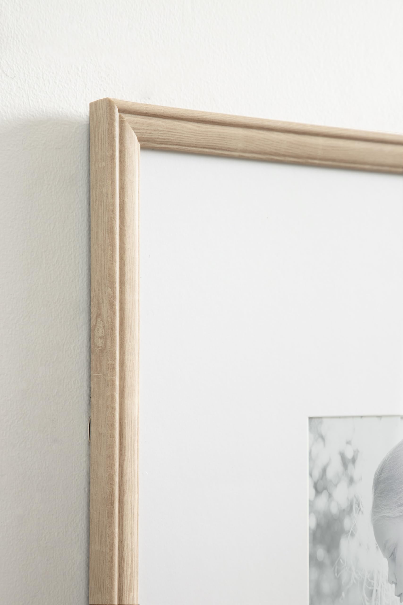 Kate And Laurel Adlynn Rectangle Picture Frame Set Of 3, 16 X 20 Matted To 8 X 10, Natural, Transitional Three-Piece Frame Set F