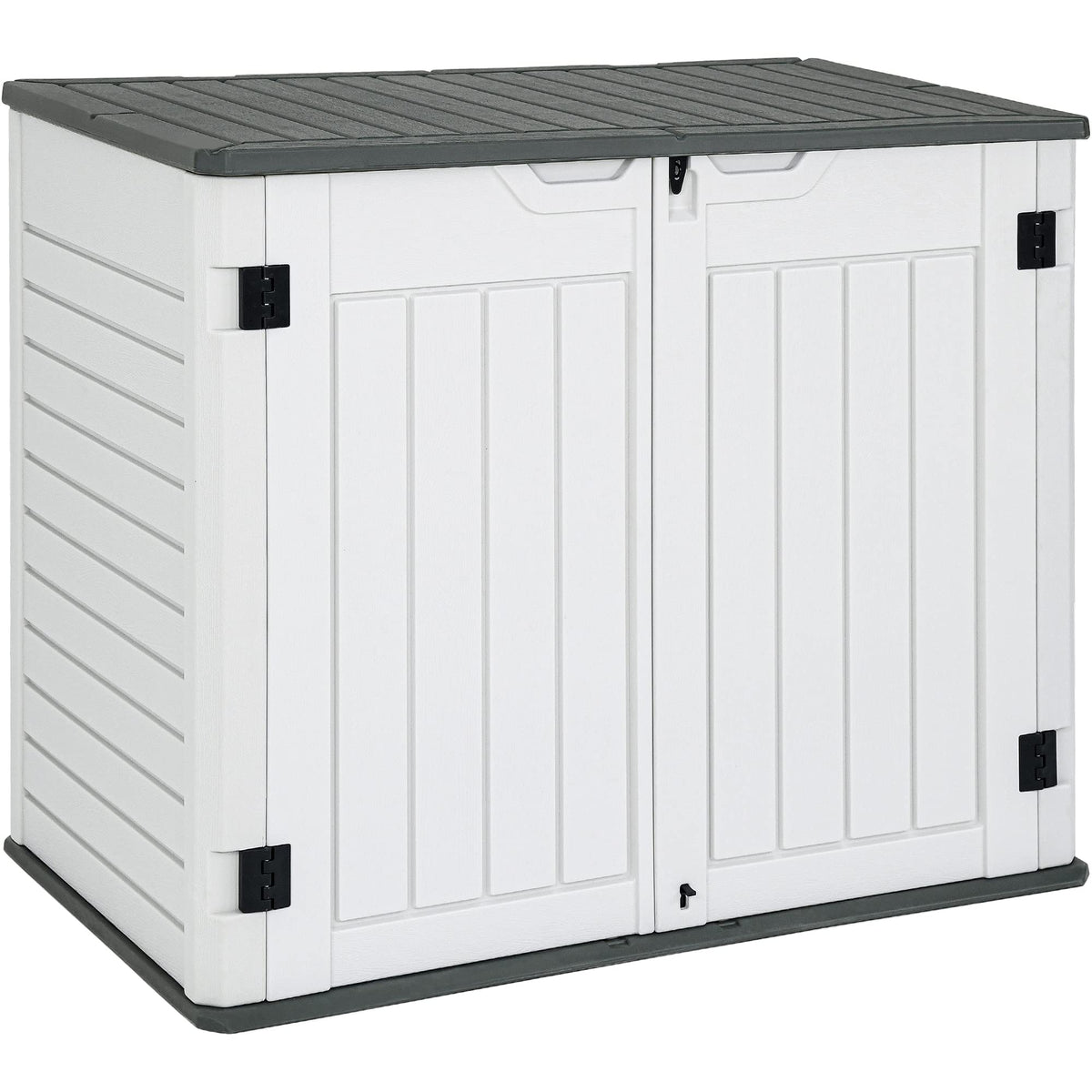 Yitahome Outdoor Horizontal Storage Sheds W/O Shelf, 35 Cu Ft Lockable Resin Waterproof Shed, Ideal For Garden Tools, Easy To As