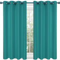 Deconovo Turquoise Curtains 45 Inch Length, Blackout Kitchen Curtains, Light Blocking Drapes for Small Window (Turquoise, 52Wx45
