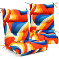 Eagle Peak Tufted Outdoor/Indoor High Back Patio Chair Cushions, Set Of 2, 46' X 22', Swirl
