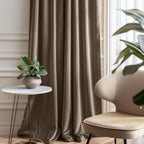 Lazzzy Brown Velvet Curtains Room Darkening Thermal Insulated Curtains 108 Inch Long Window Drapes For Bedroom Living Room Super Soft Luxury Rod Pocket Window Treatment, 2 Panels, Coffee