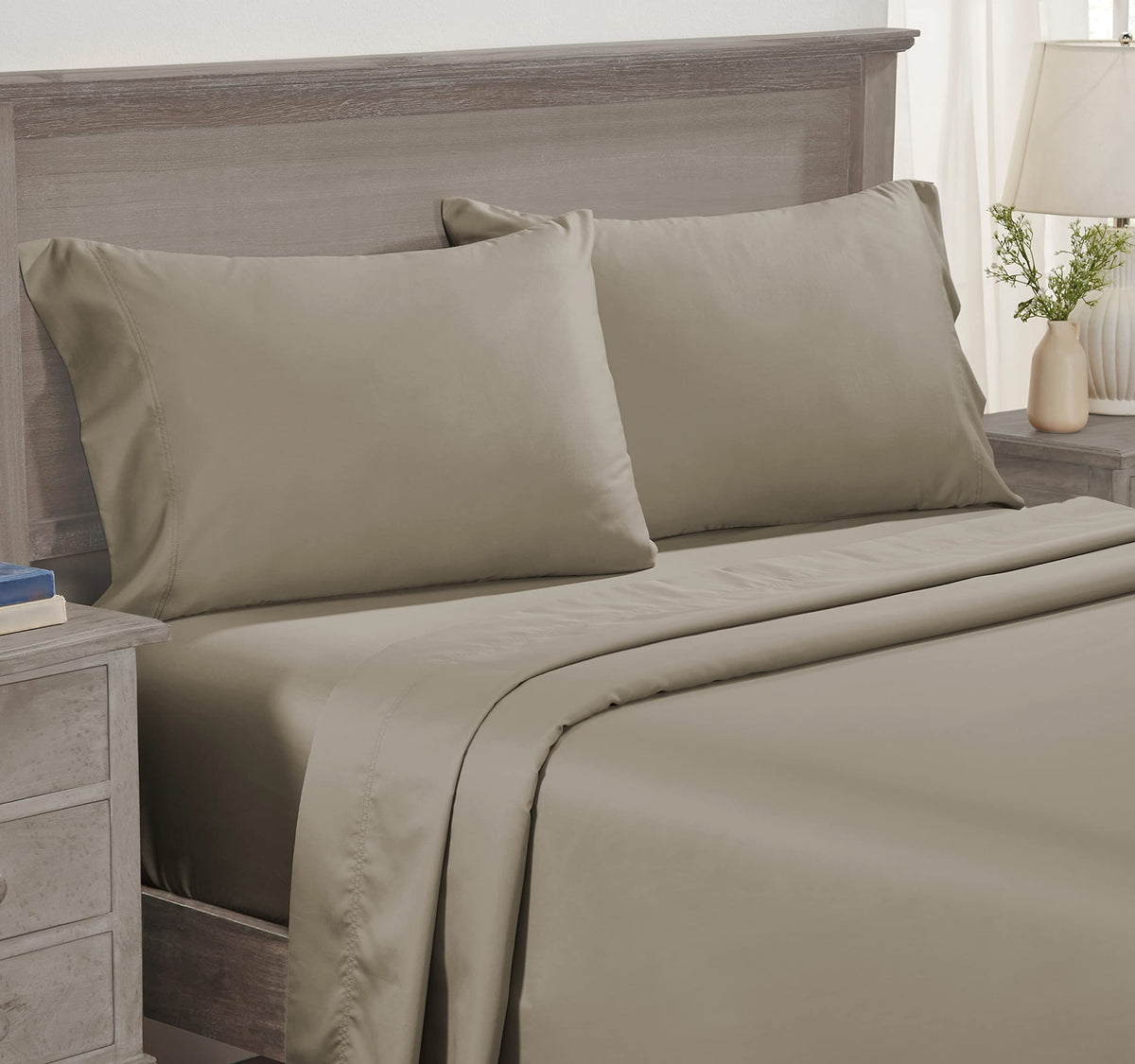 California Design Den Luxury 4 Piece Queen Size Sheet Set - 100% Cotton, 600 Thread Count Deep Pocket Fitted And Flat Sheets, Ho