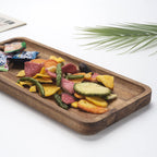 Bathroom Vanity Tray, Acacia Wood Counter Tray, Toilet Tank Tray, Appetizer Charcuterie Snack Serving Board, 11.8 X 5.5 X 0.8 In
