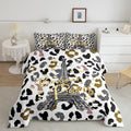 Feelyou Eiffel Tower Comforter Set Leopard Print Bedding Set for Kids Boys Girls Paris Tower Comforter Cheetah Print Quilt Set 1