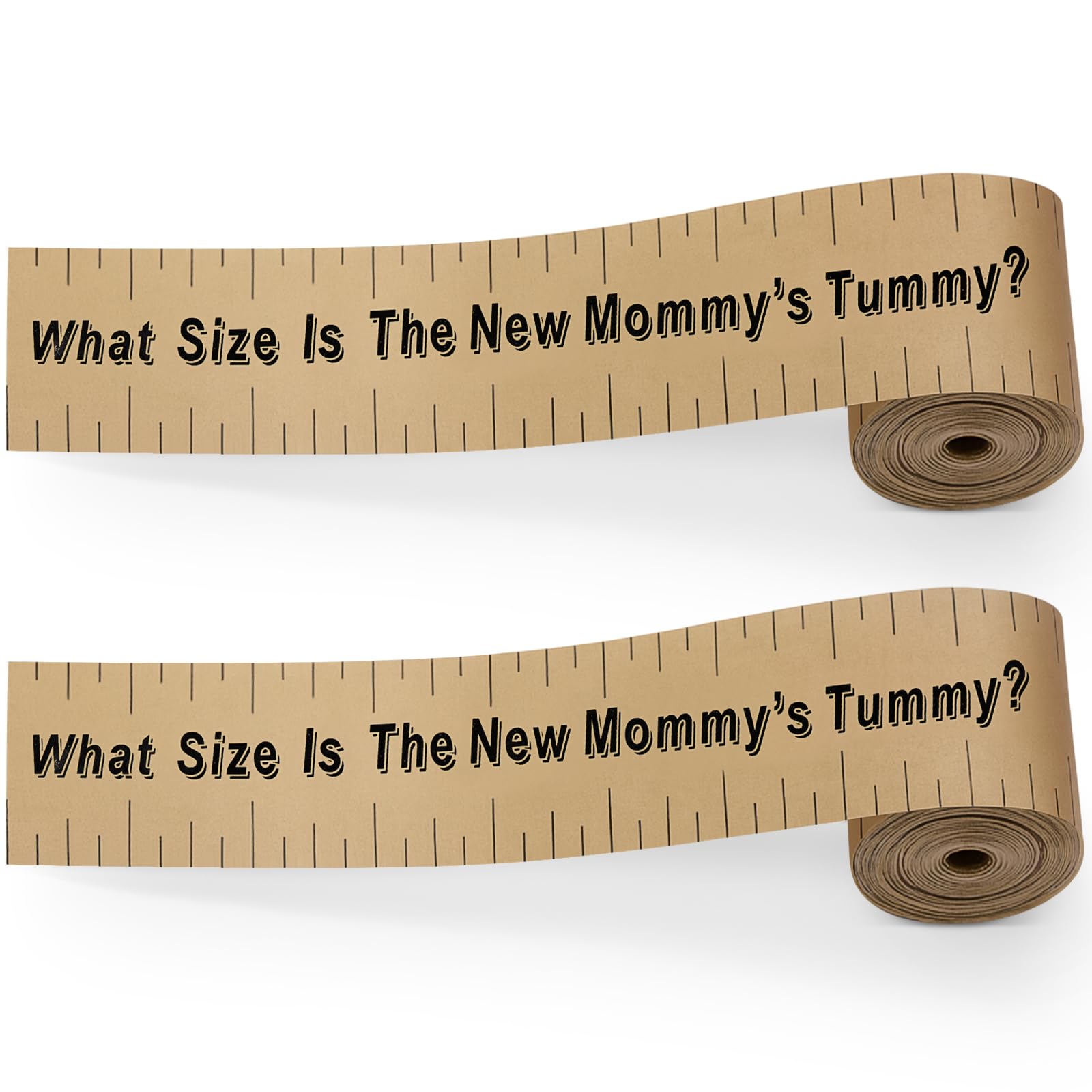 Sratte 2 Rolls 2 Inch x 150 Feet Baby Shower Measuring Tape Tummy Measure Belly Game Paper Belly Measuring Tape for Baby Shower 