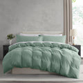 Nestl Sage Green California King Duvet Cover Sets - Soft Prewashed Cal King Duvet Cover, 3 Piece, With Zipper Closure, 1 Duvet C