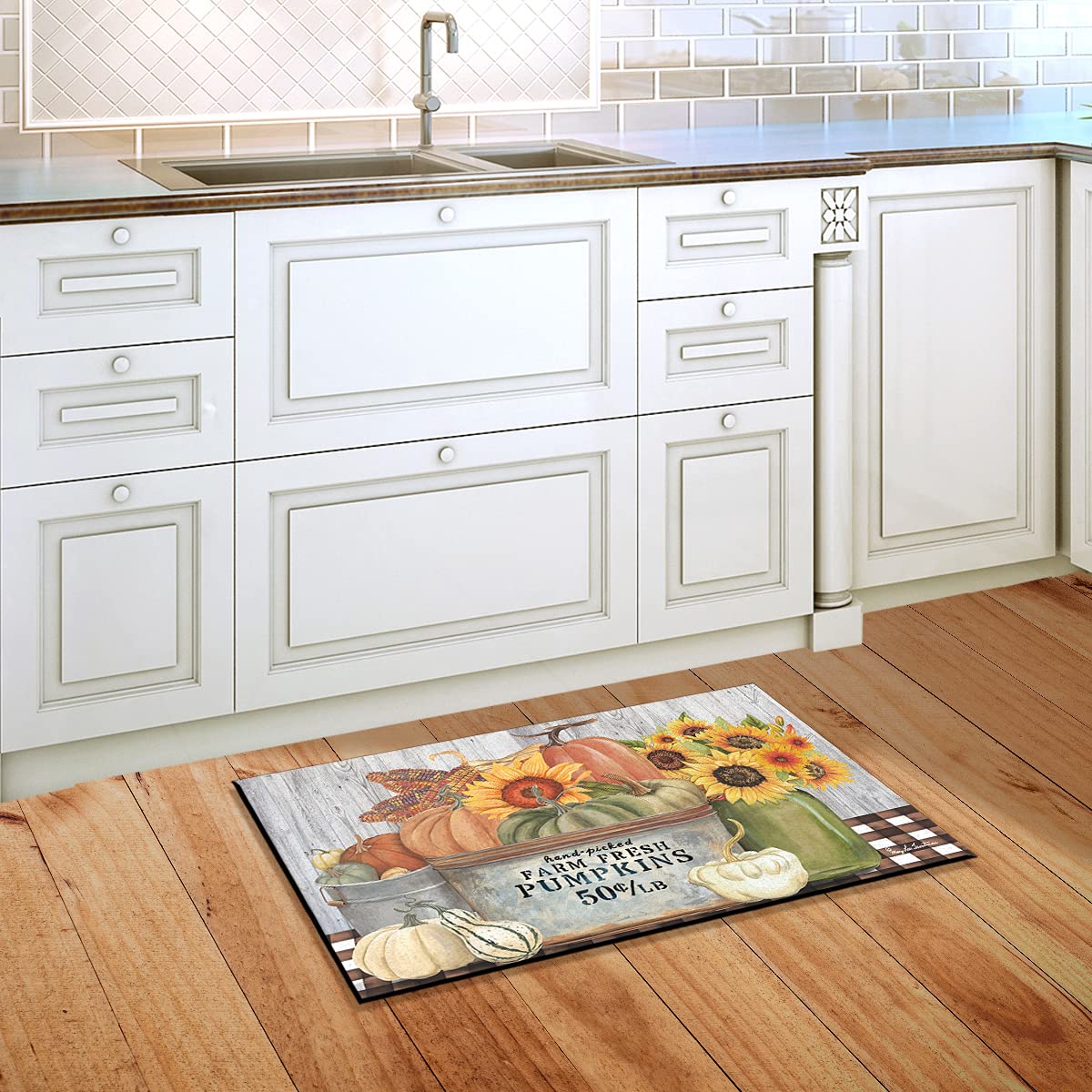 Briarwood Lane Farm Fresh Bushel Autumn Doormat Pumpkins Indoor Outdoor 30' X 18'