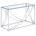 Coaster Home Furnishings Lille Glass Top Rectangular Sofa Table Accents Chrome