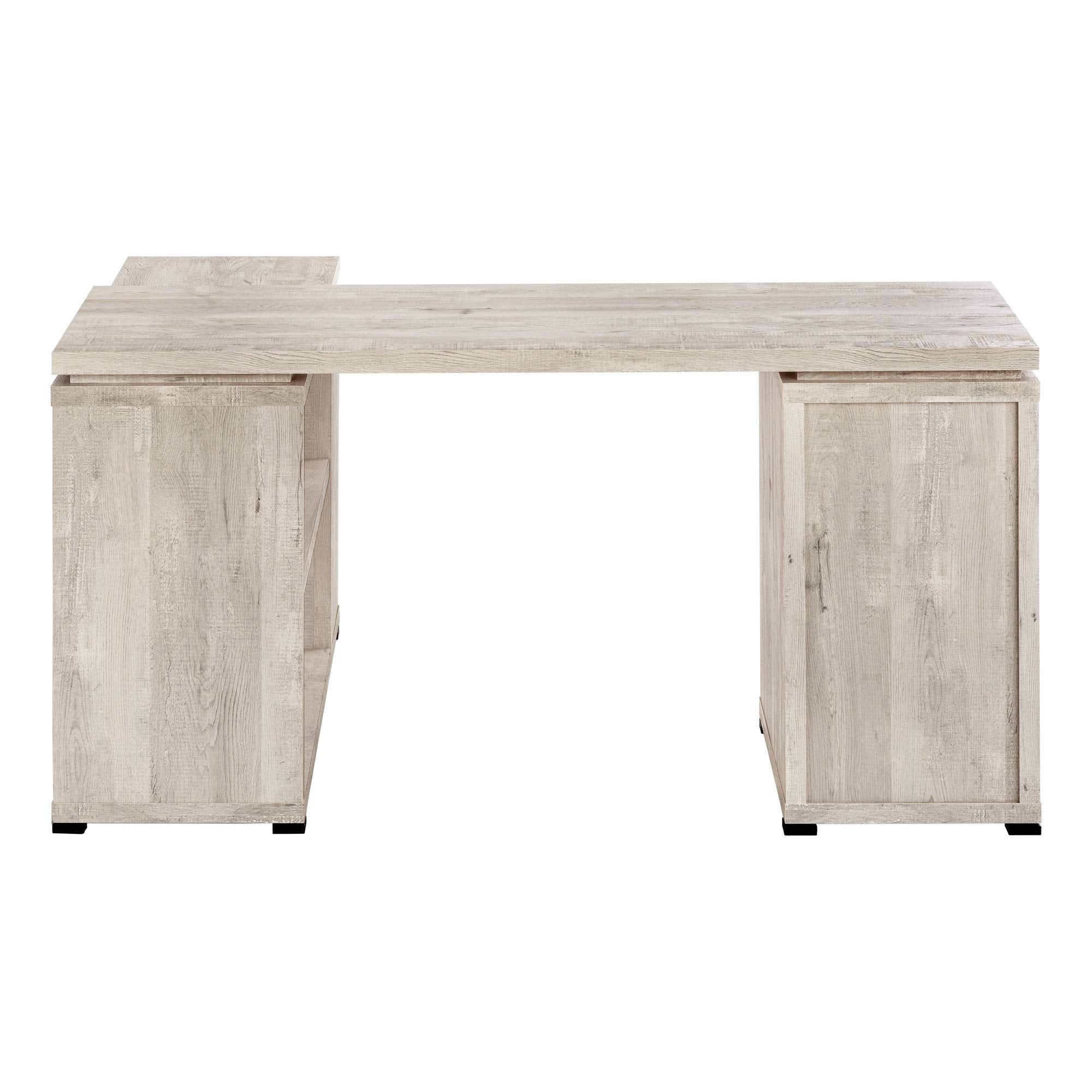 Monarch Specialties L-Shaped Corner Left or Right Facing Home & Office Computer Desk, 60'L, Taupe Reclaimed