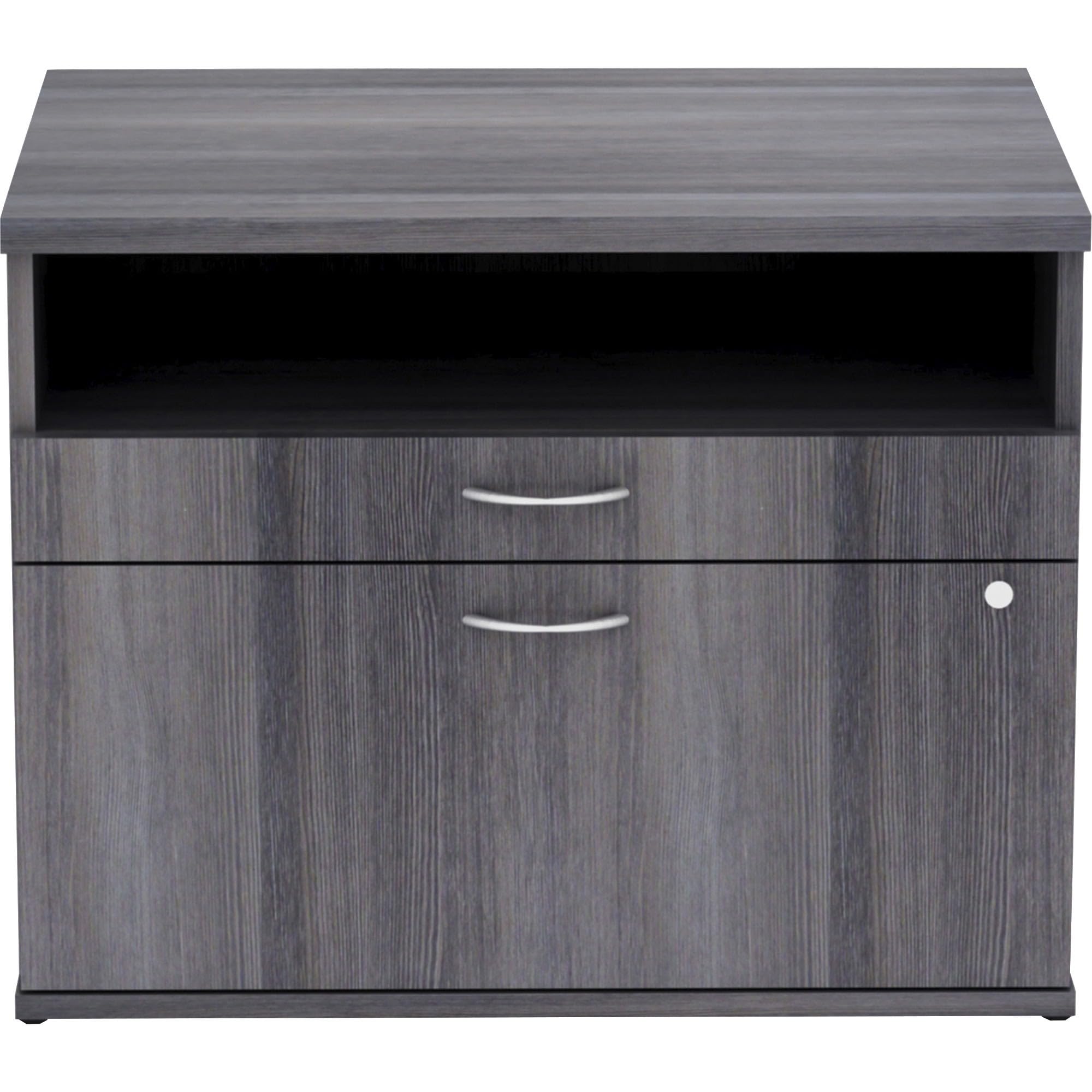 Lorell LLR16213 Relevance Series Charcoal Laminate Office Furniture Credenza - 2-Drawer