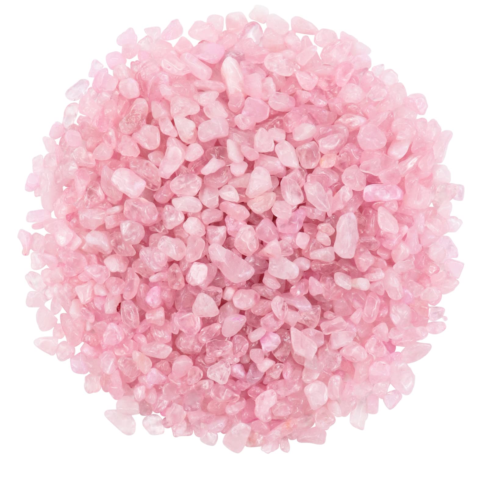 Twdrer 2Lb/950G Small Natural Clear Rose Pink Tumbled Chips Crushed Stone Irregular Shaped Quartz Rock Healing Reiki Crystal Gem