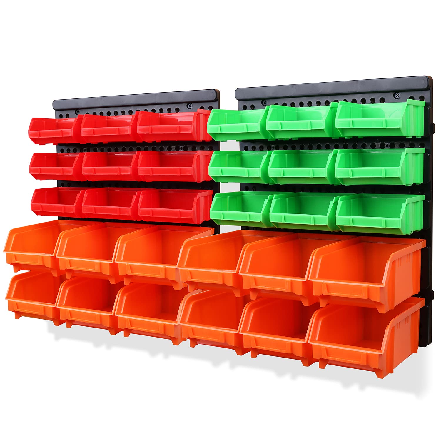 Swanlake 30Pcs Wall Mounted Storage Bins, Plastic Garage Rack,Screw Storage,Tool Organizers.